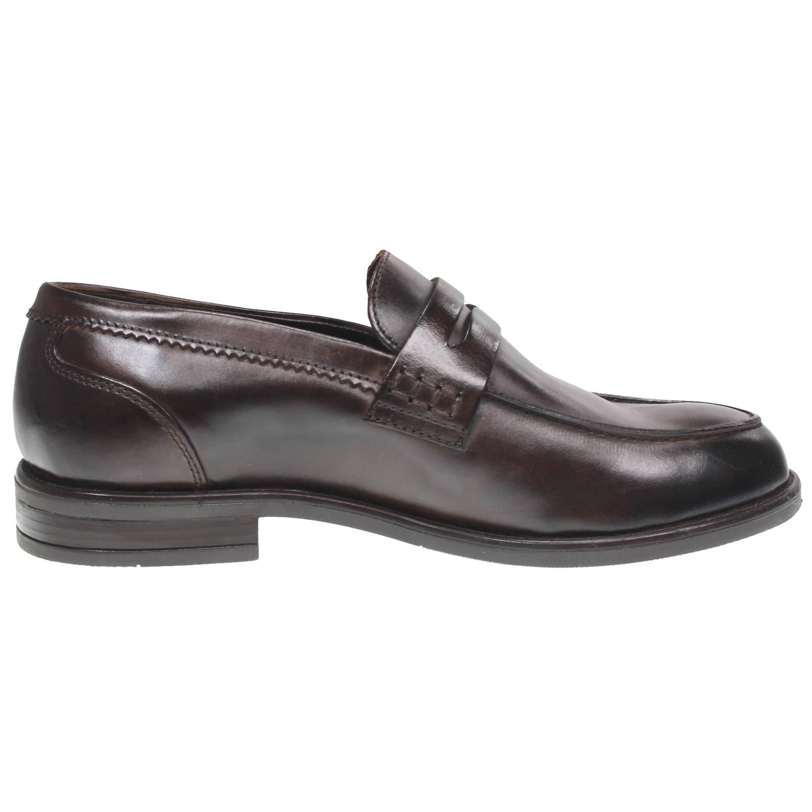 OFFICINA DEL CUOIO Mocassins de collège en cuir Homme marron Photo 2