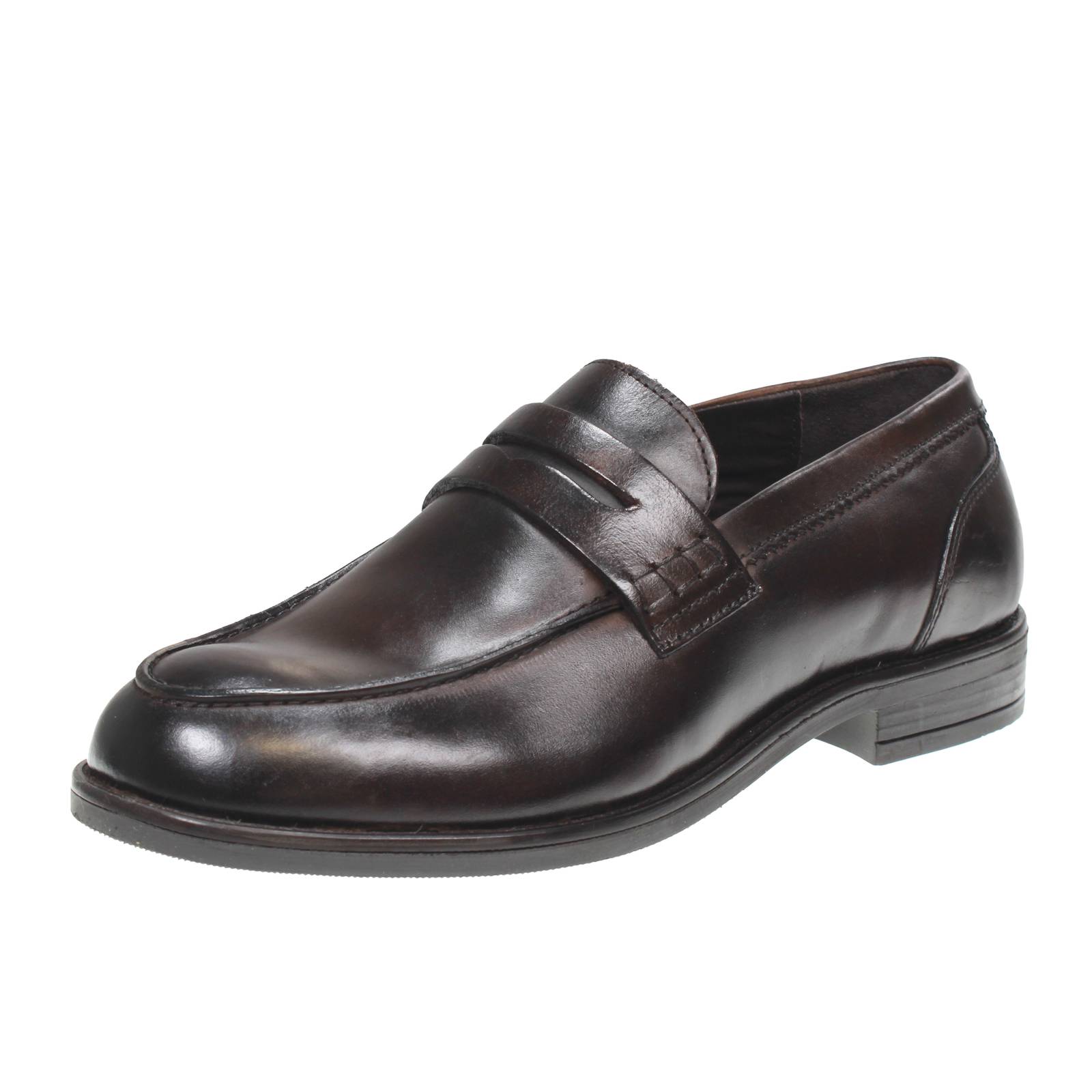 OFFICINA DEL CUOIO Mocassins de collège en cuir Homme marron