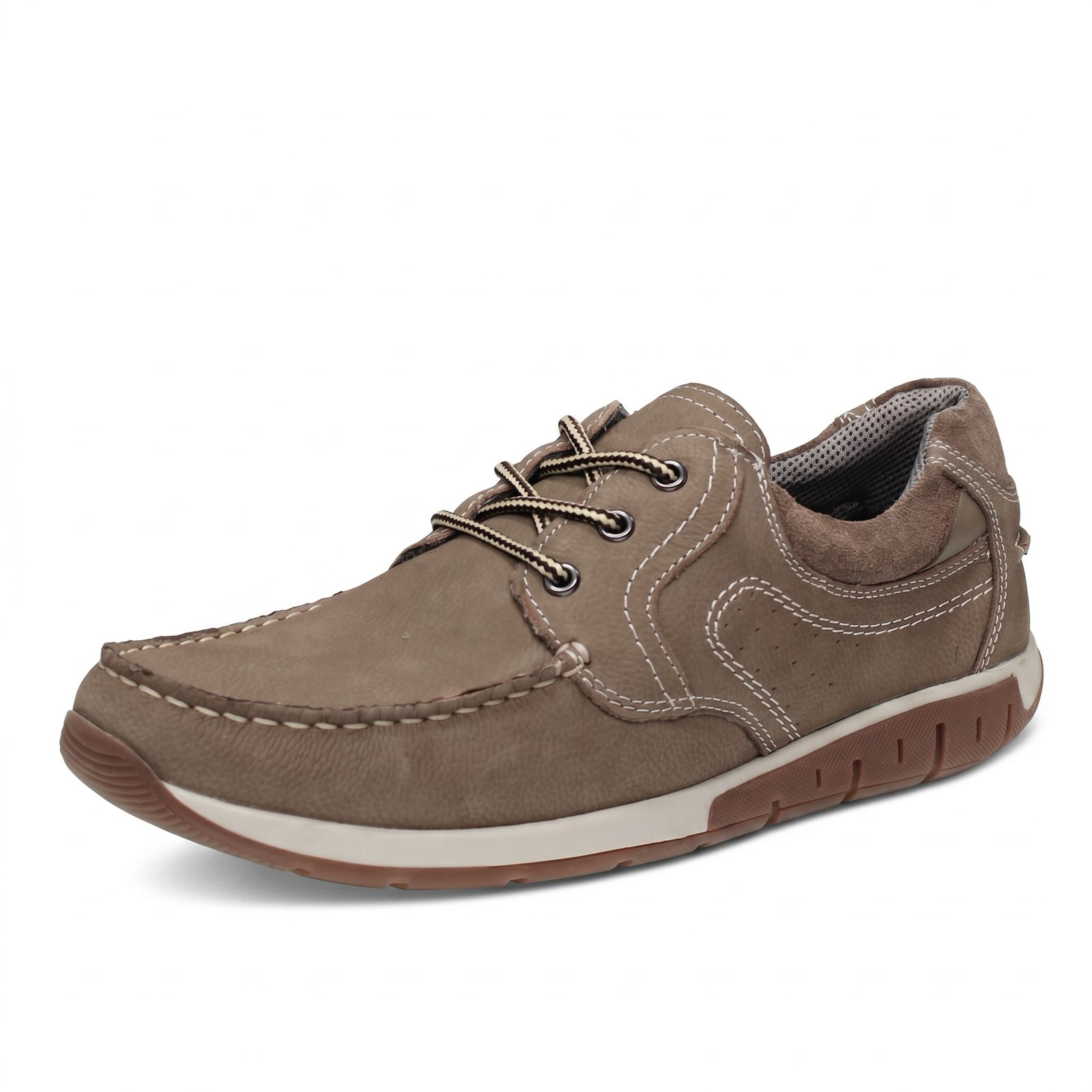 OFFICINA DEL CUOIO Throne - Mocassins à lacets en cuir Homme gris