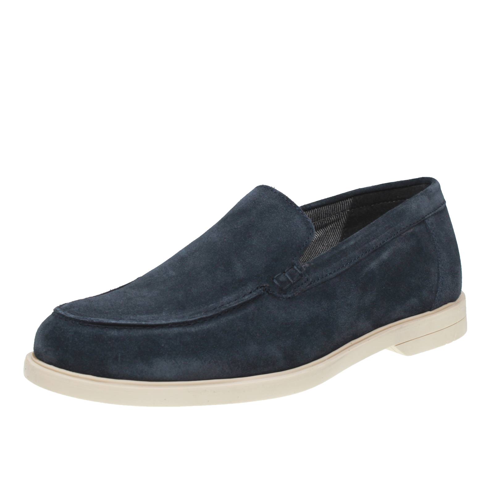 OFFICINA DEL CUOIO Mocassins en daim Homme bleu
