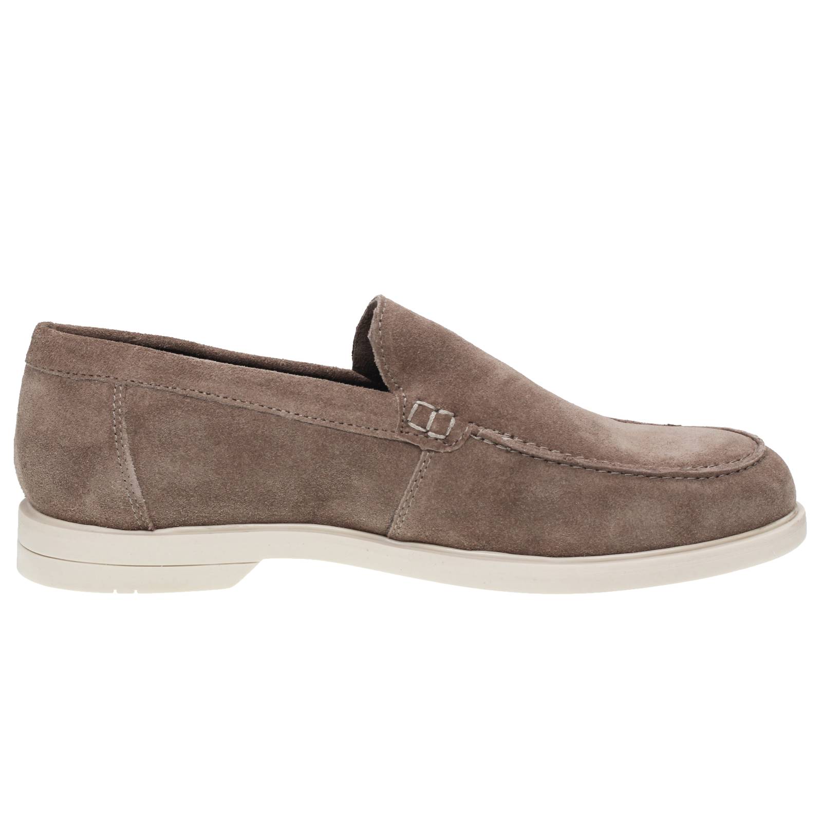 OFFICINA DEL CUOIO Mocassins en daim Homme gris Photo 2