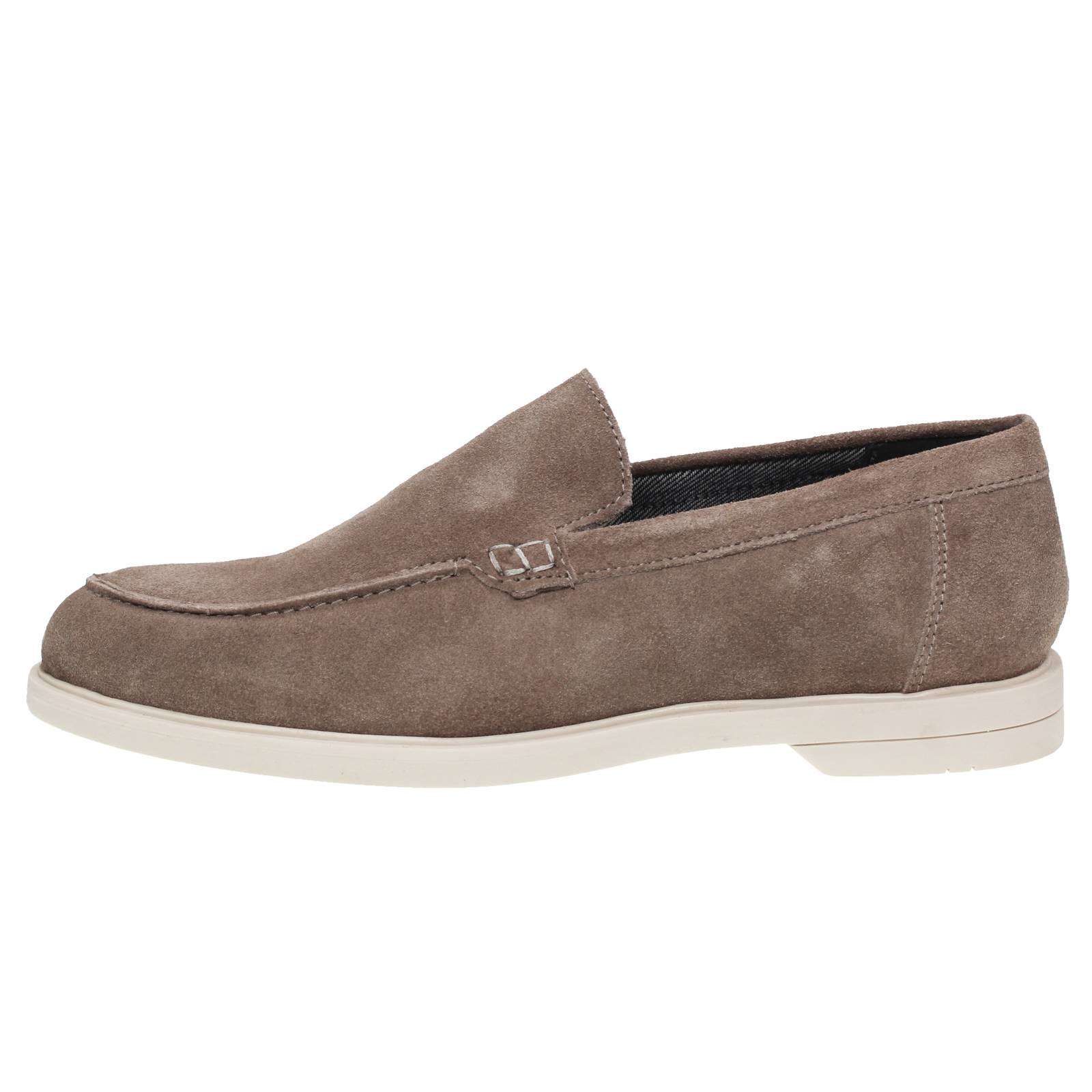 OFFICINA DEL CUOIO Mocassins en daim Homme gris Photo 3