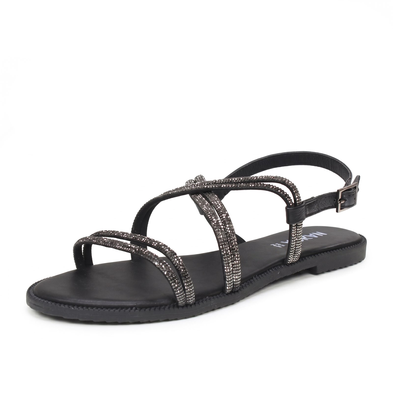 NAKOA Ledersandalen mit Schnalle Damen schwarz