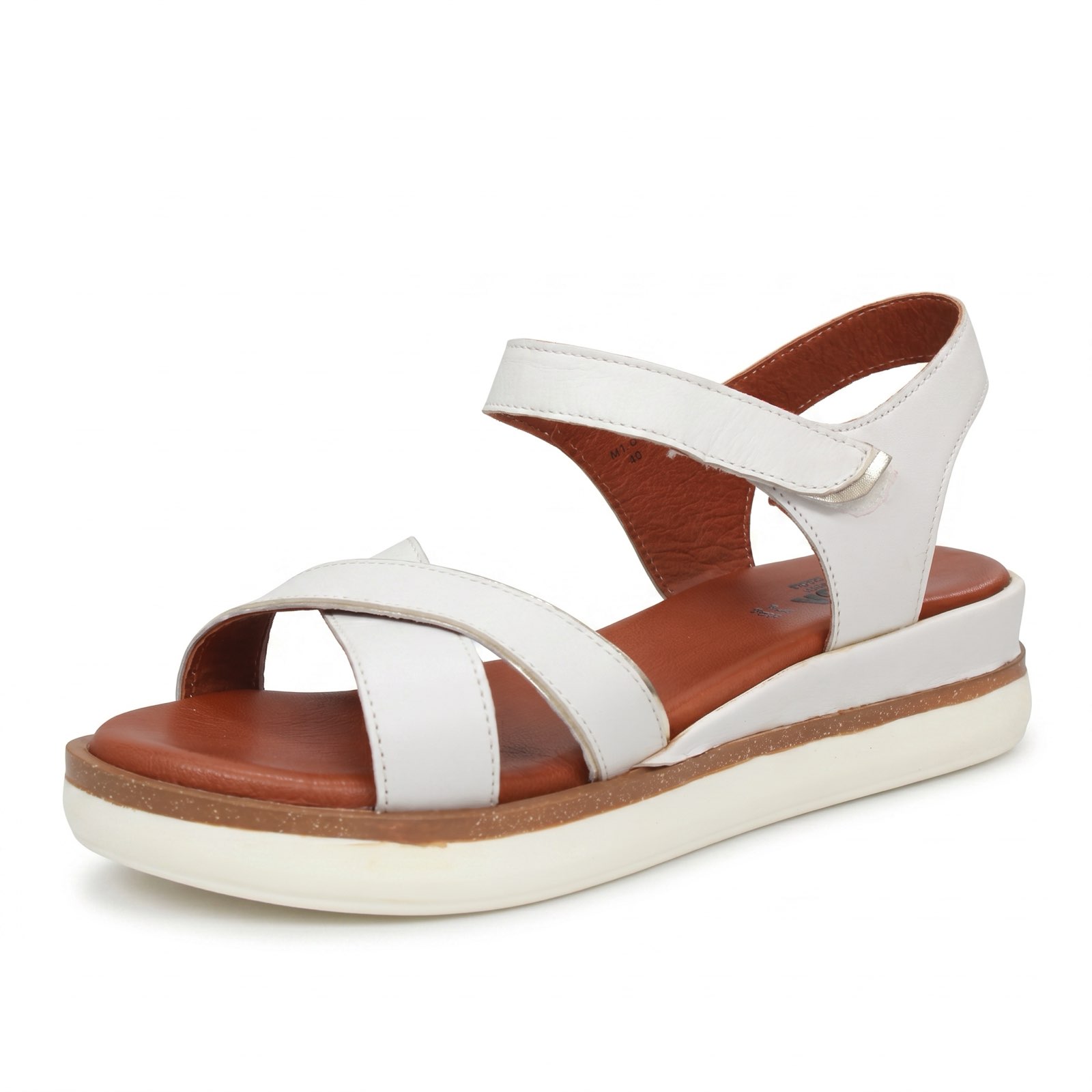 NAKOA Leder-Keilsandalen Damen weiß
