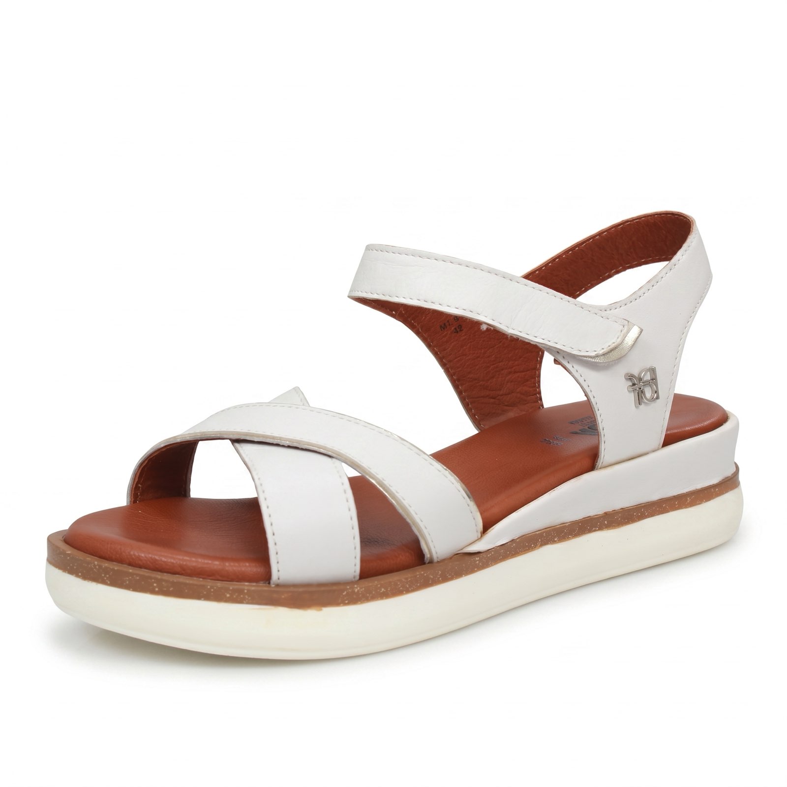 NAKOA Leder-Keilsandalen Damen weiß