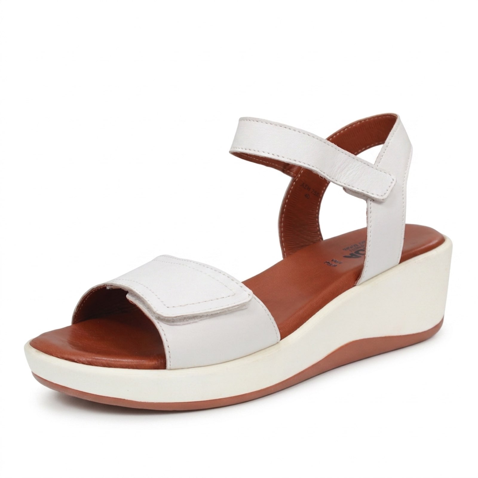 NAKOA Leder-Keilsandalen Damen weiß