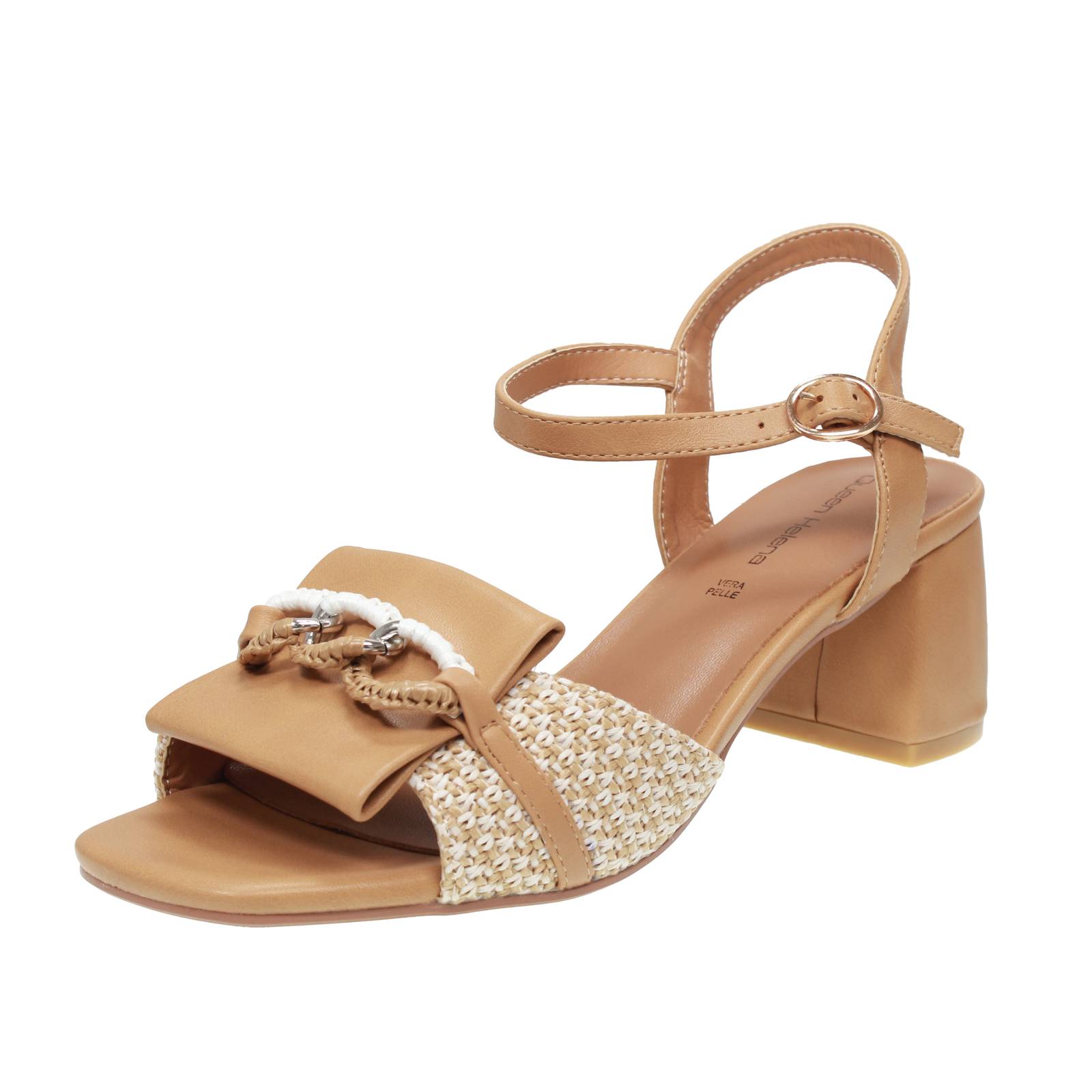 Queen Helena Sandalen mit Absatz und Riemchen beige - Damen Schuhe Sandalen Absatz 10890₽