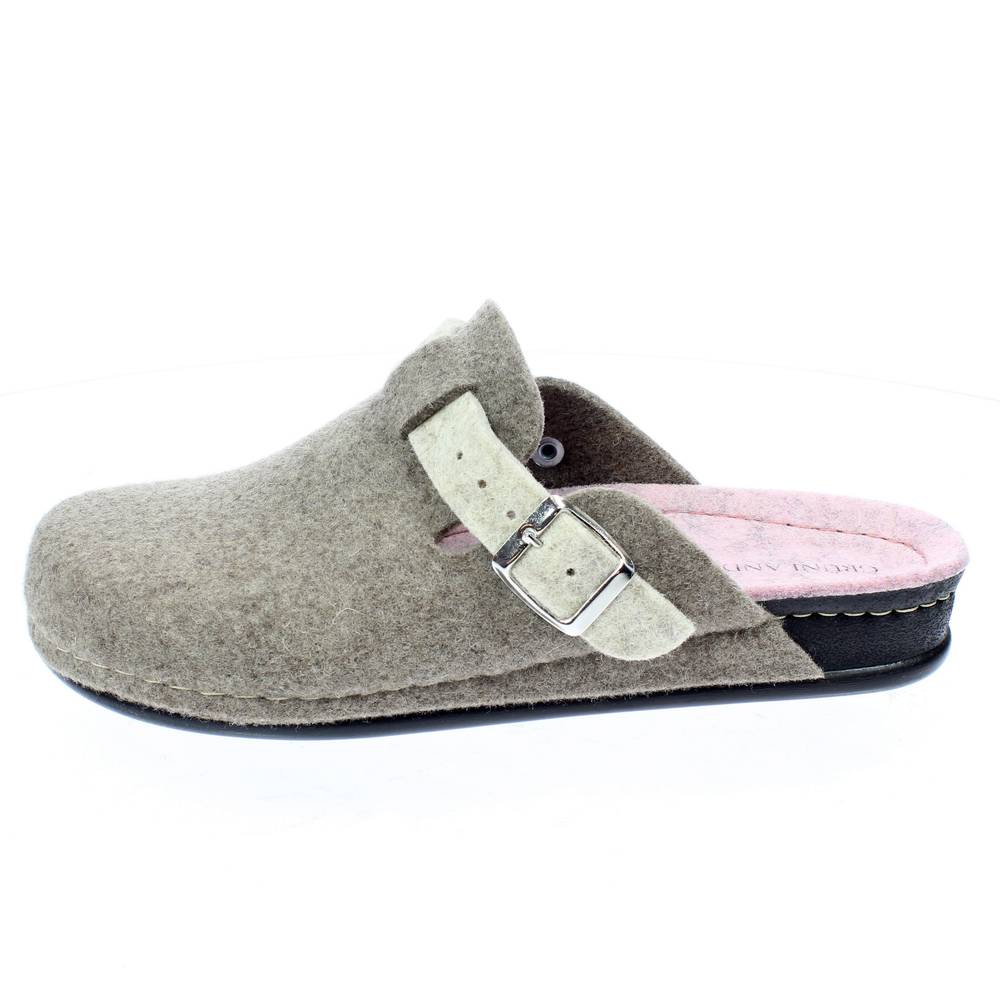 GRUNLAND Pantofole invernali in Lana con Fibbia beige Ciabatte Pantofole  Donna CI0795 A6REPS