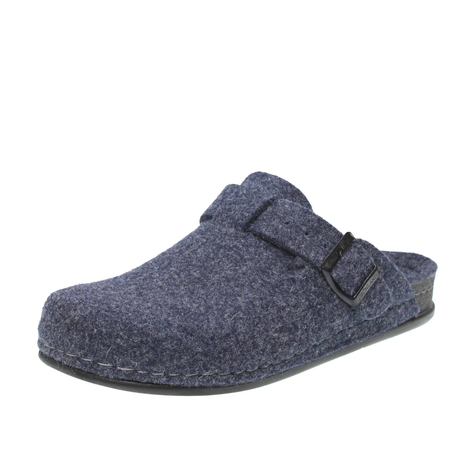 Grunland Gaby Ciabatta Donna In Feltro Di Lana Con Zeppa – Blu, Taglia 39, Cinturino Regolabile - 4