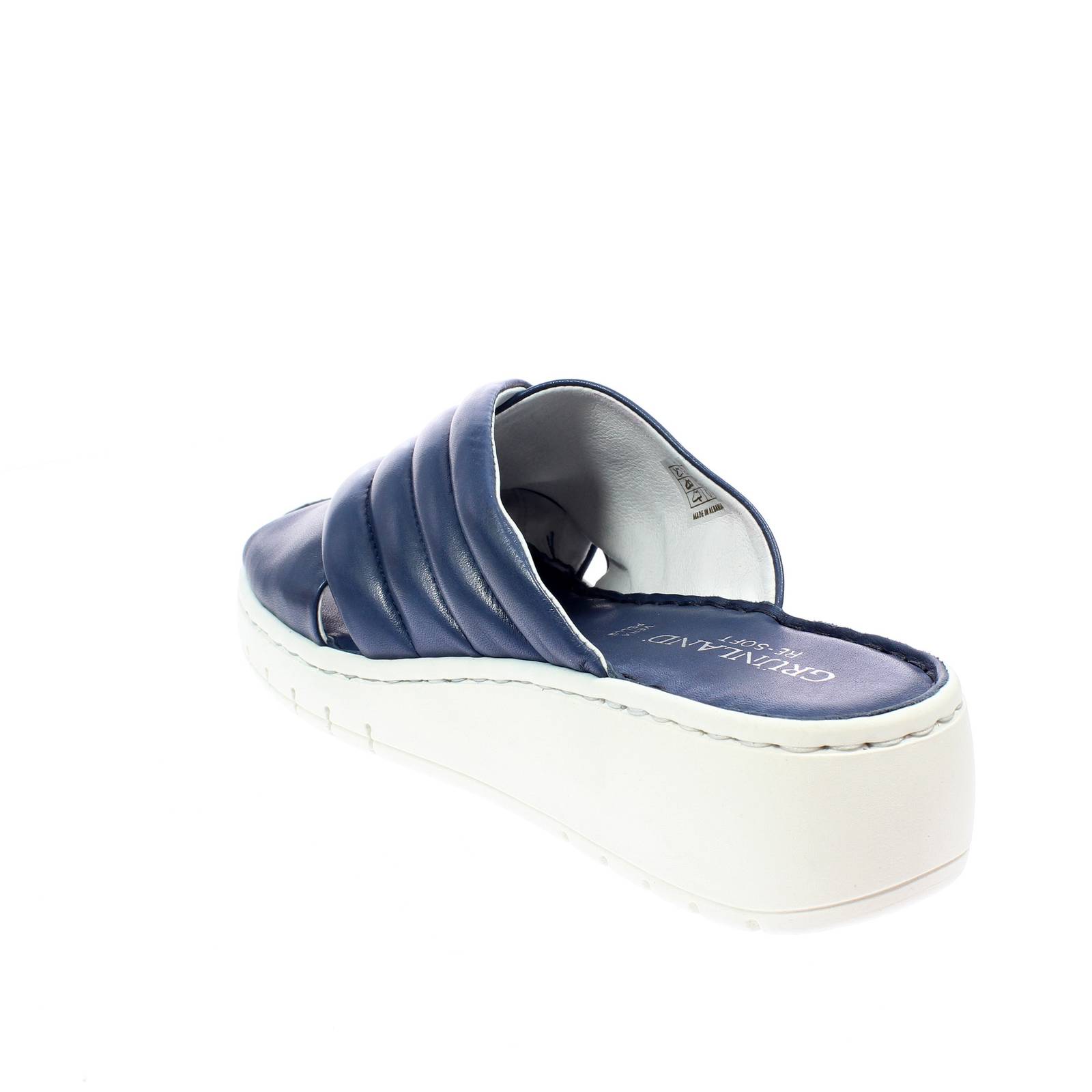 GRUNLAND Sommerslipper aus Leder mit Keilabsatz Damen blau Foto 4
