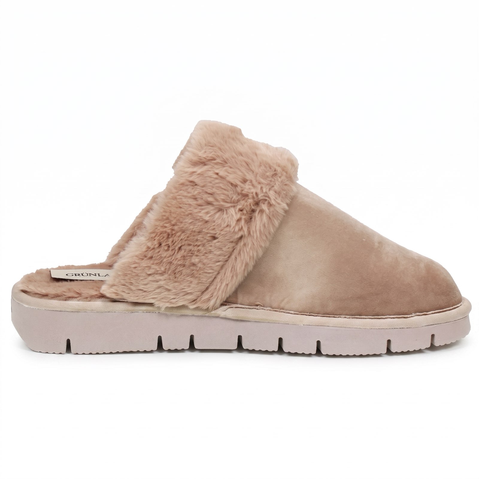 GRUNLAND Warme Textilpantoffeln Damen beige Foto 3