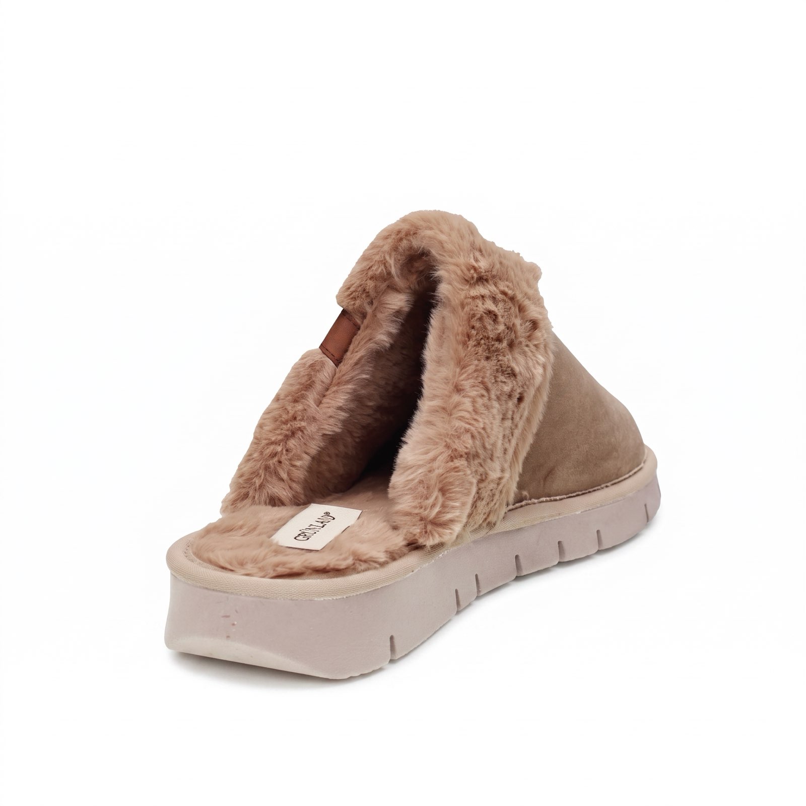 GRUNLAND Warme Textilpantoffeln Damen beige Foto 6