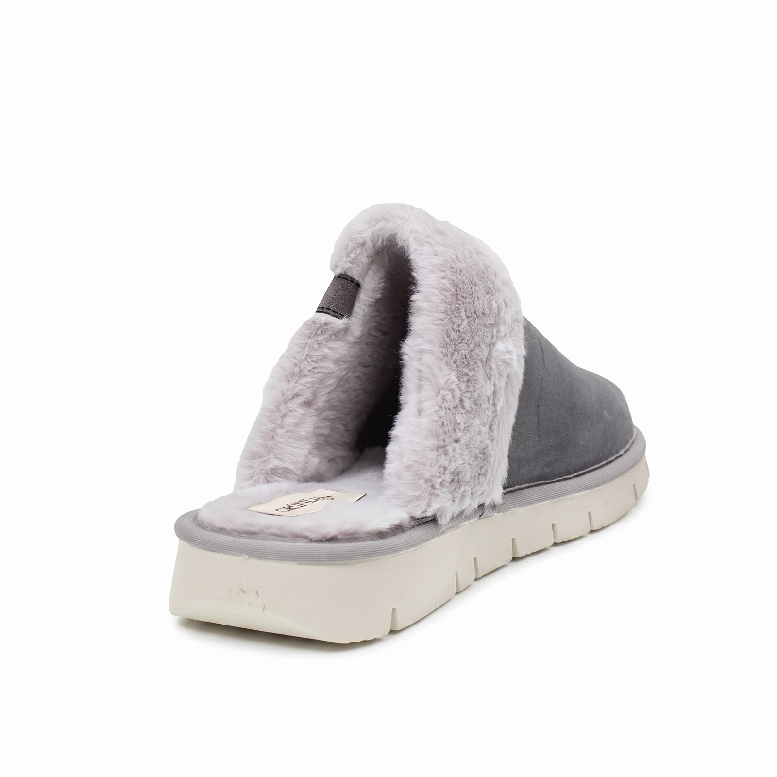 GRUNLAND Warme Textilpantoffeln Damen grau Foto 6