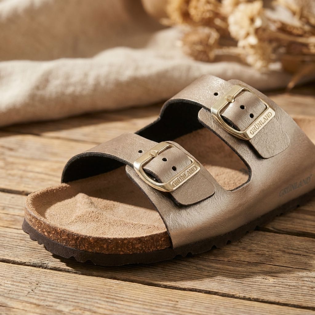 GRUNLAND Sara - Ciabatte con doppia fibbia Donna beige Foto 5