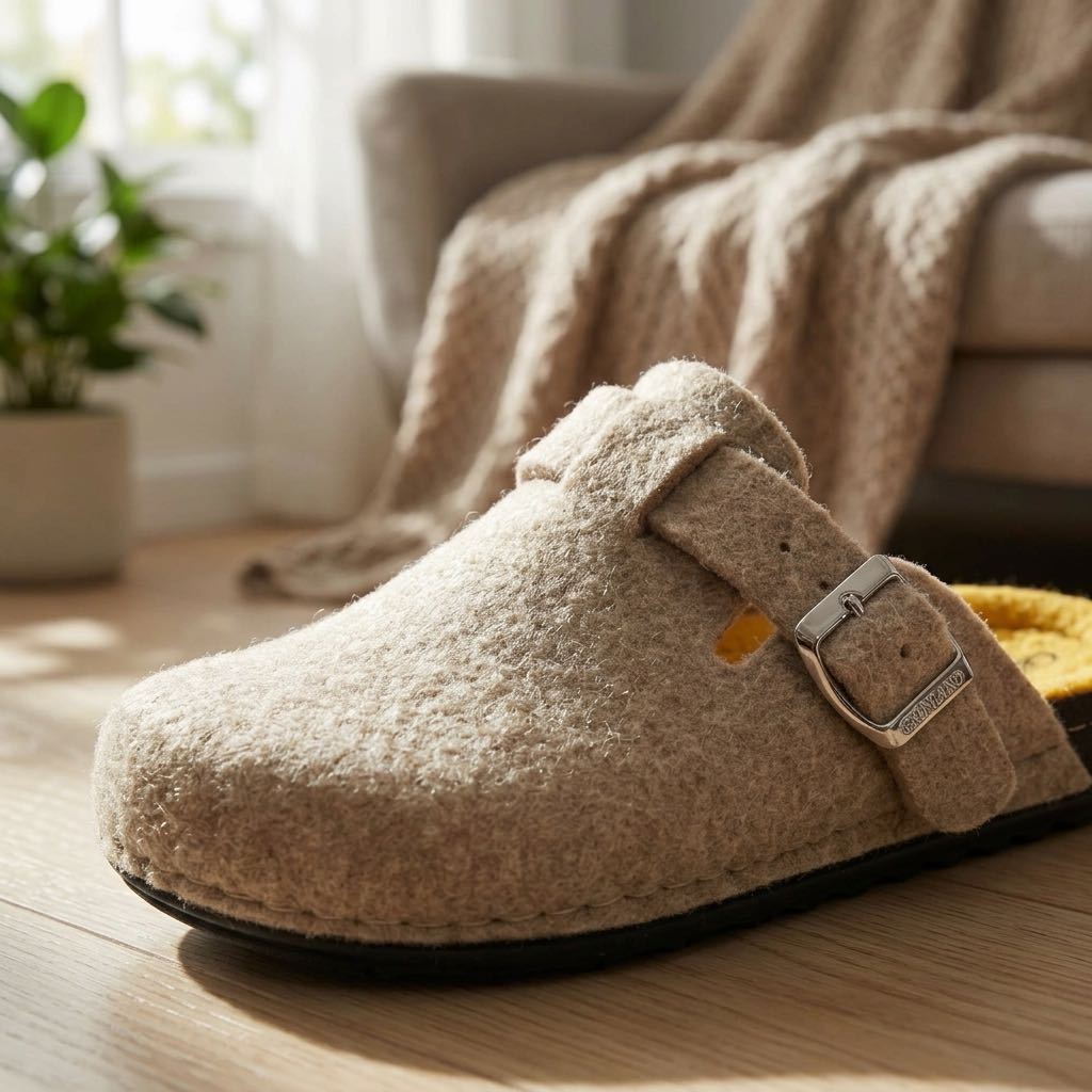 GRUNLAND Clog aus Stoff mit Schnalle Damen beige Foto 5