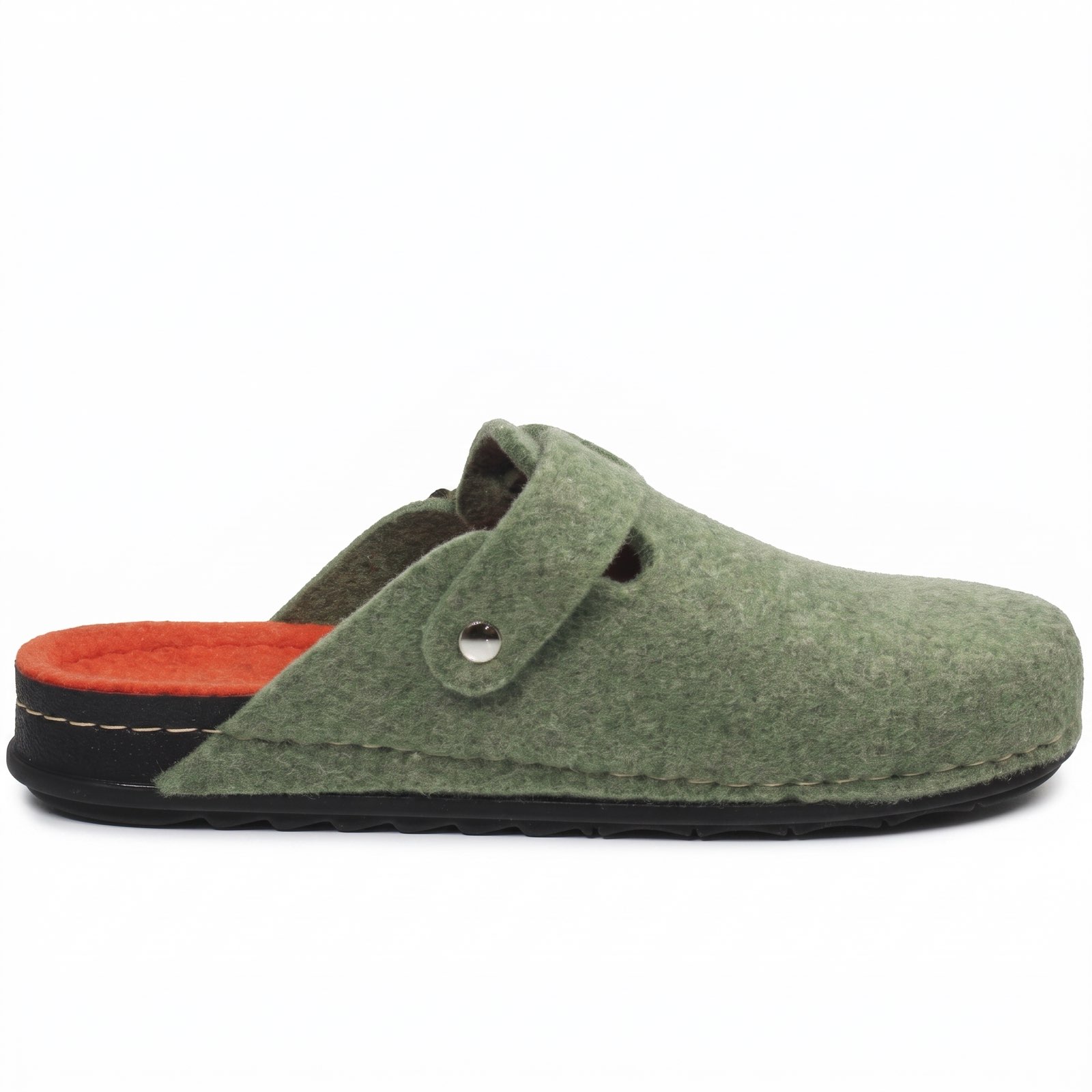 GRUNLAND Fabric clog with buckle Woman green Photo 3