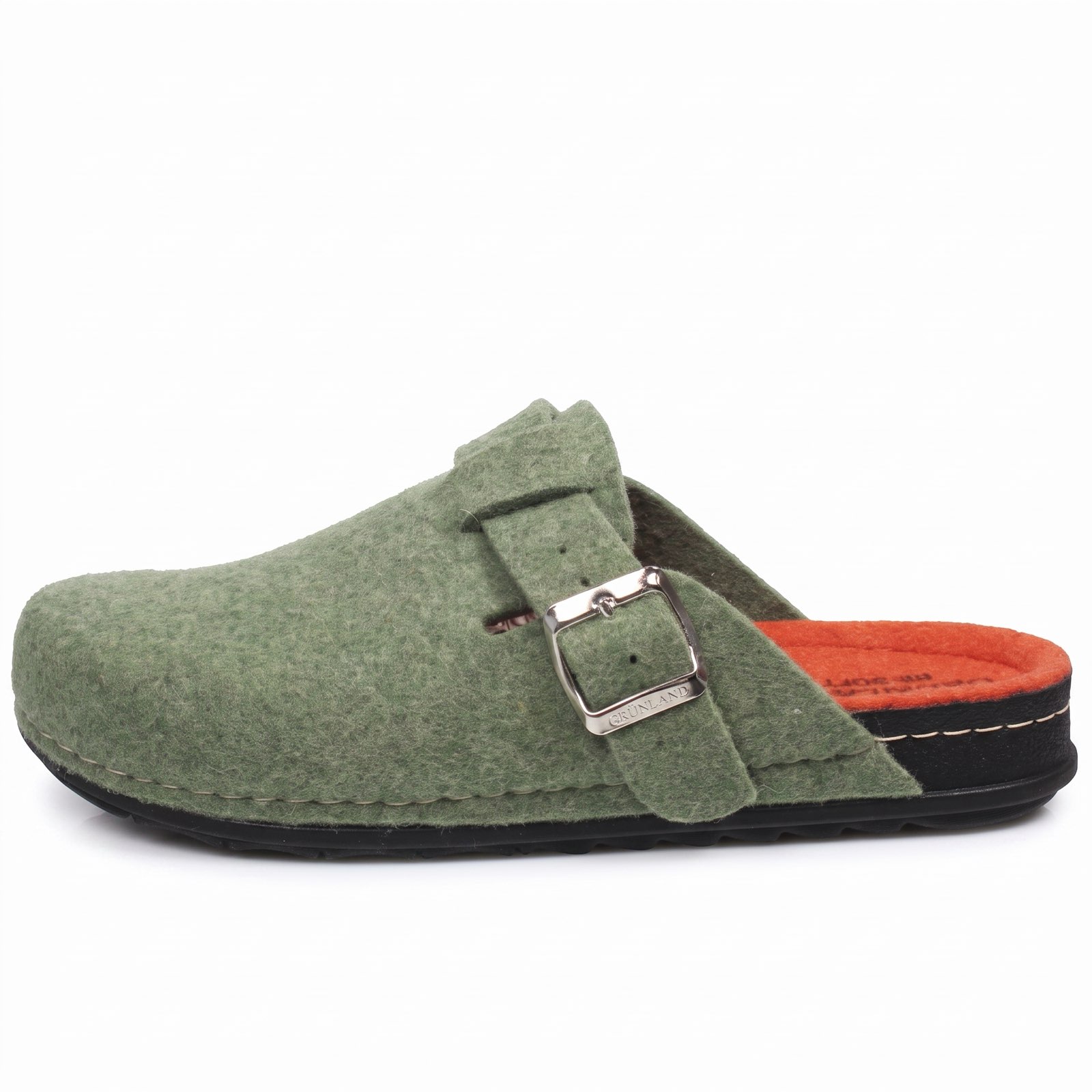 GRUNLAND Fabric clog with buckle Woman green Photo 4