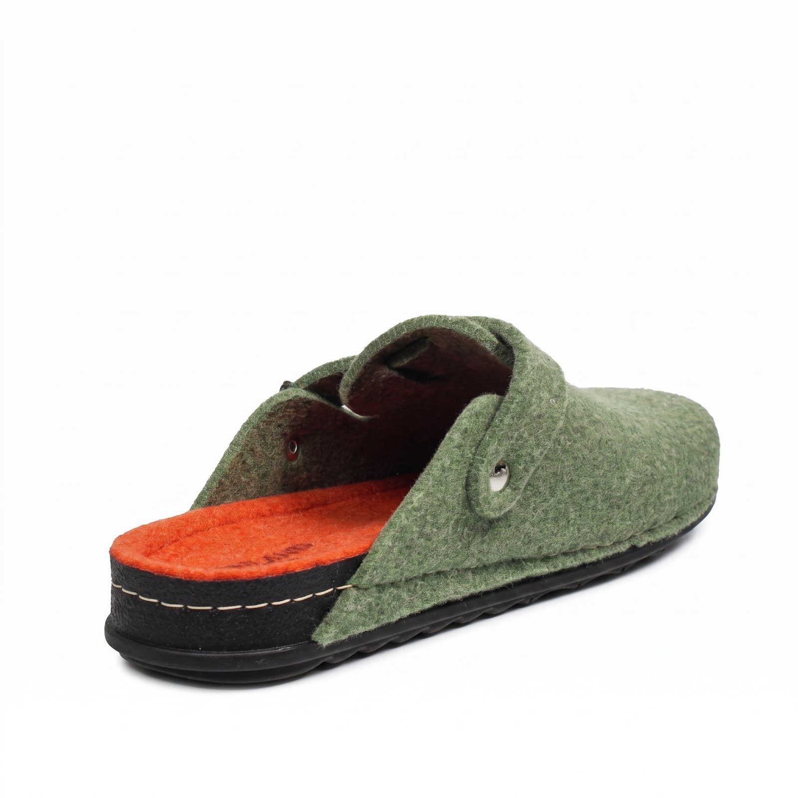 GRUNLAND Fabric clog with buckle Woman green Photo 6