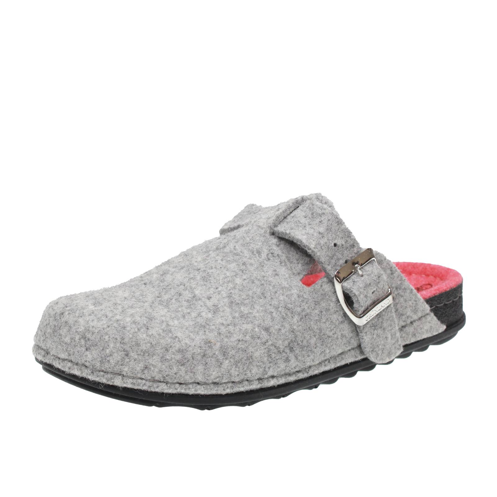 Grunland Stoff Clog mit grauer Schnalle - Damen Schuhe Pantoletten Sabot 9490₽