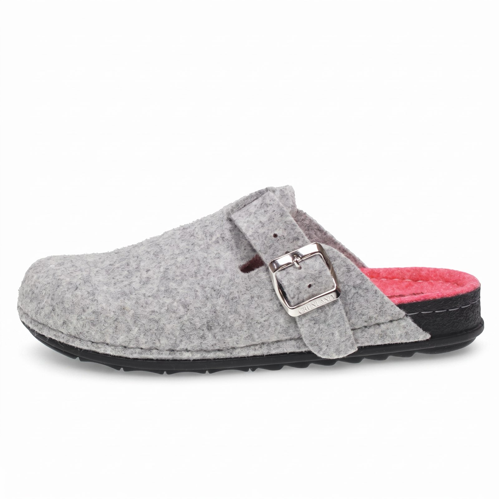 GRUNLAND Clog aus Stoff mit Schnalle Damen grau Foto 4