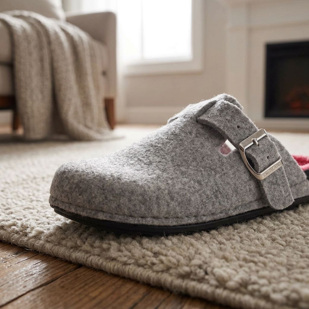 GRUNLAND Clog aus Stoff mit Schnalle Damen grau Foto 5