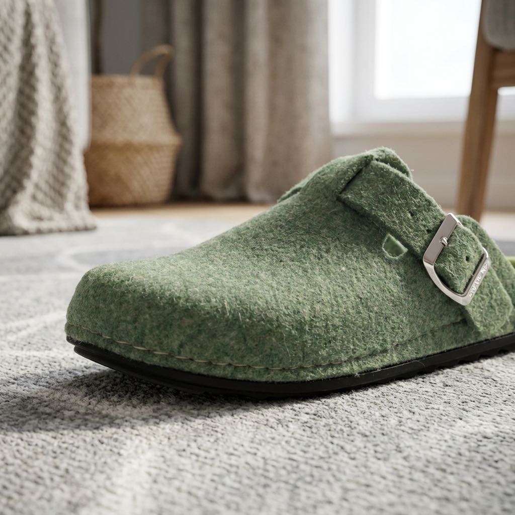 GRUNLAND Clog aus Stoff mit Schnalle Damen grün Foto 5