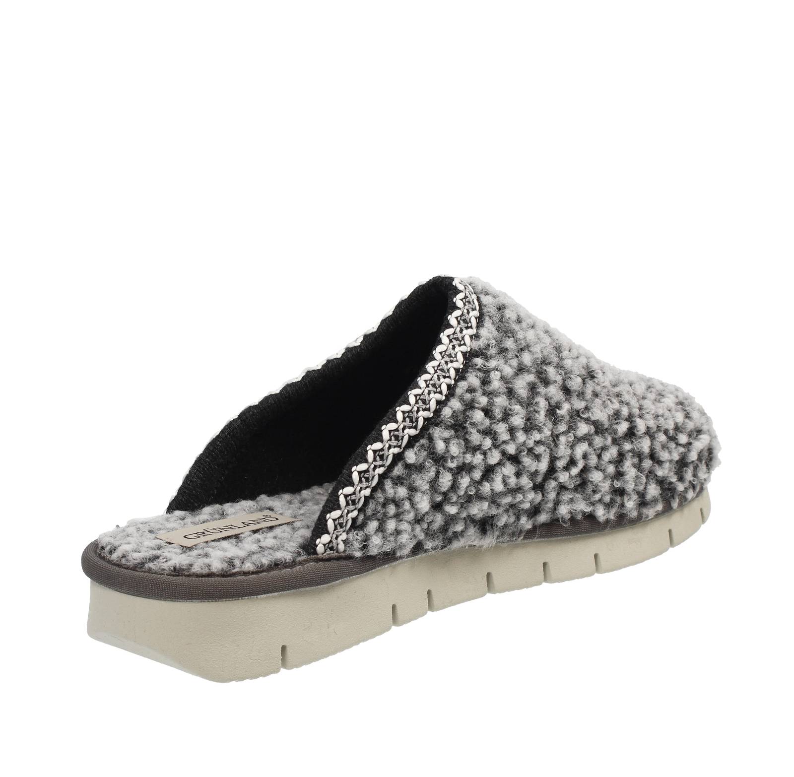 GRUNLAND Warm fabric slippers Woman grey Photo 4