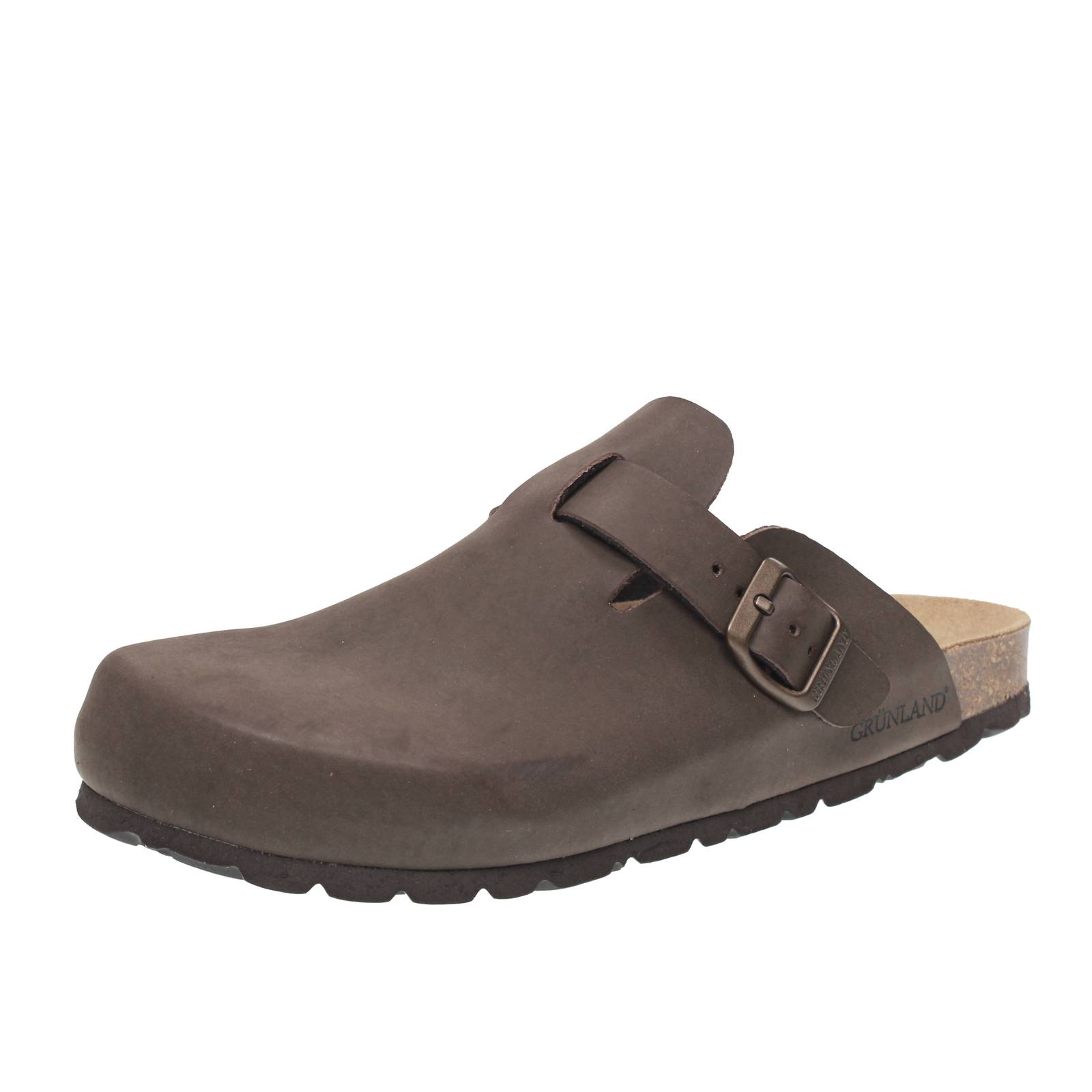GRUNLAND Clog mit Schnalle Damen braun