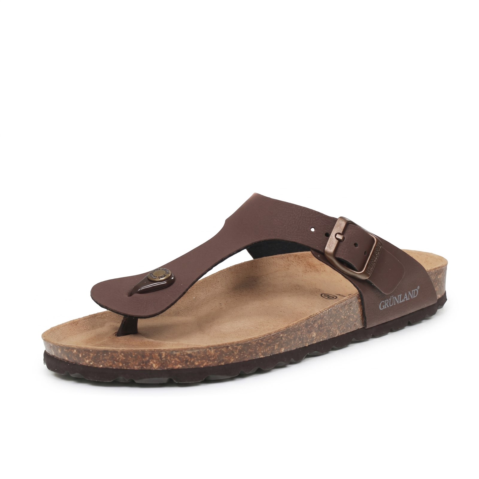 GRUNLAND Sara- Flip-Flops mit Schnalle Damen braun