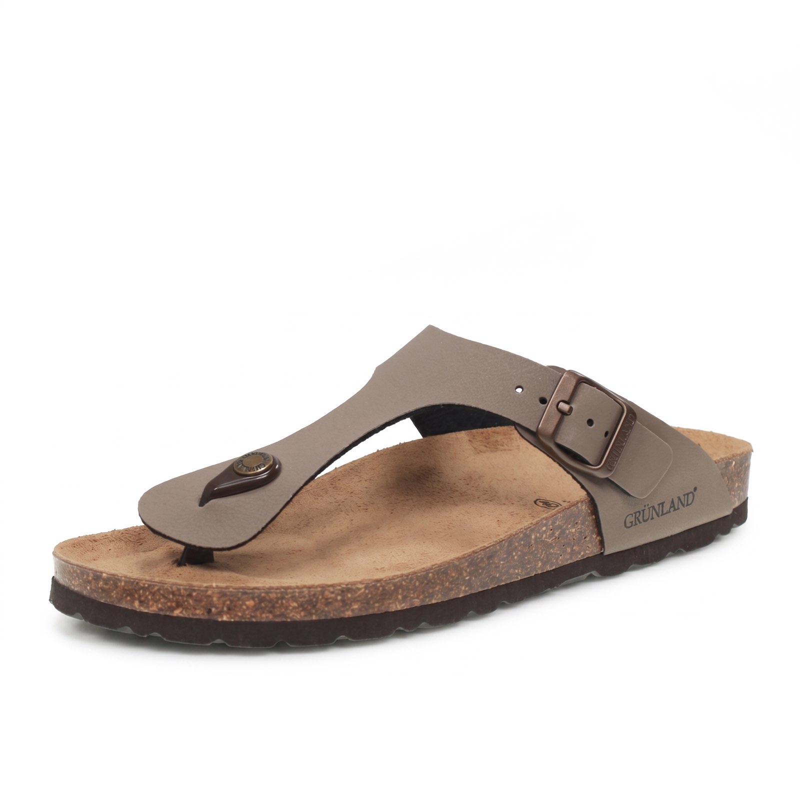 GRUNLAND Sara- Flip-Flops mit Schnalle Damen sandfarben