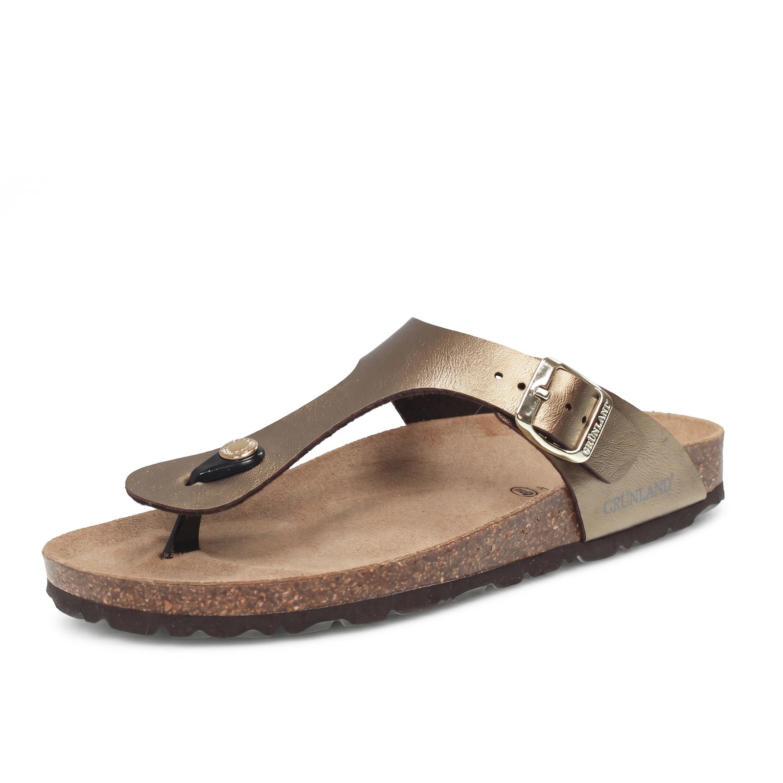 GRUNLAND Sara - Flip-Flops mit Schnalle Damen bronze