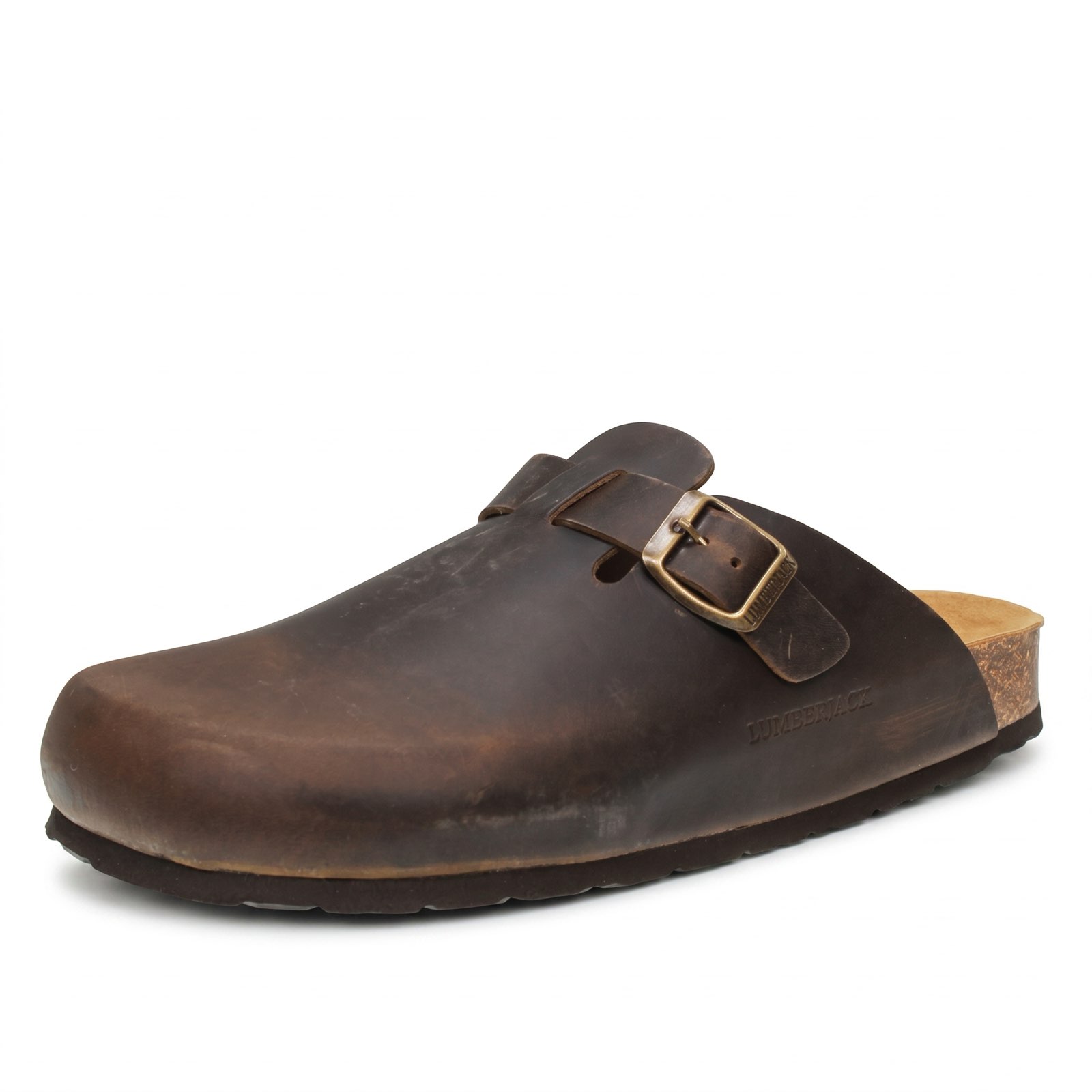 LUMBERJACK Flint - Clog in Pelle con fibbia Uomo testa di moro