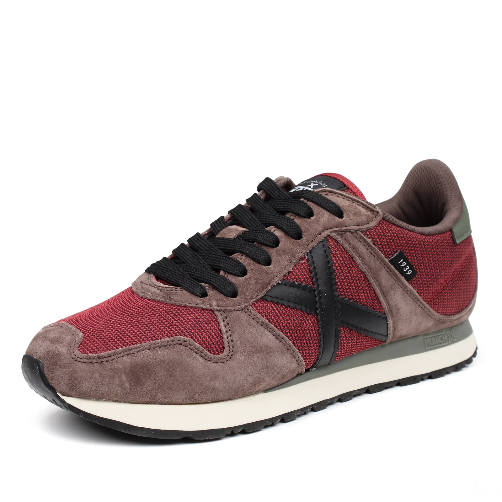 MUNICH Massana - Low-top suede sneakers Man bordeaux