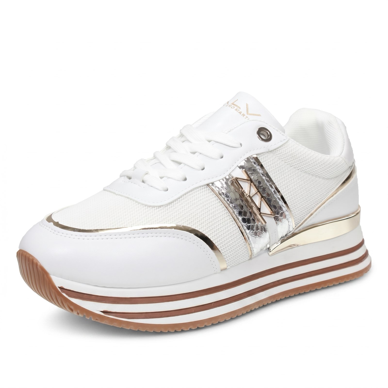 ALV BY ALVIERO MARTINI  Printed Wedge - Sneakers Platform Donna bianco