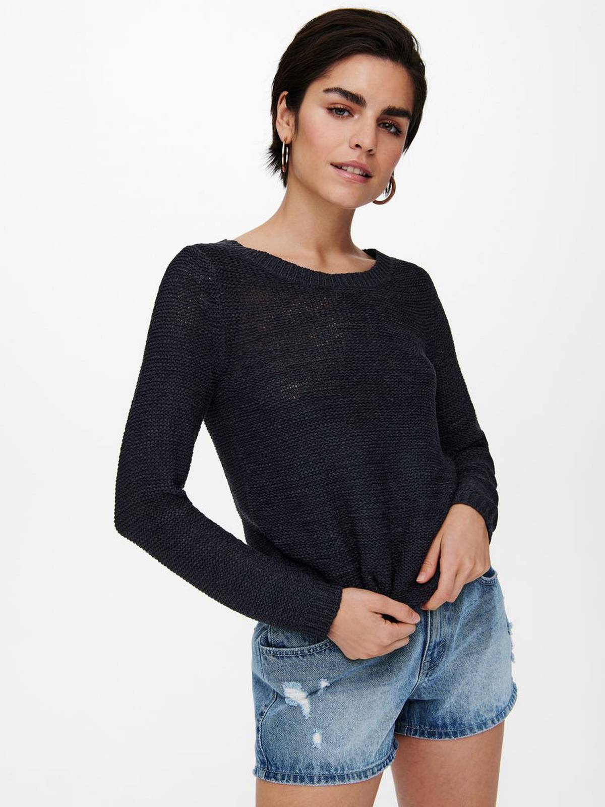 ONLY Geena - Pull en maille texturée Femme bleu Photo 2