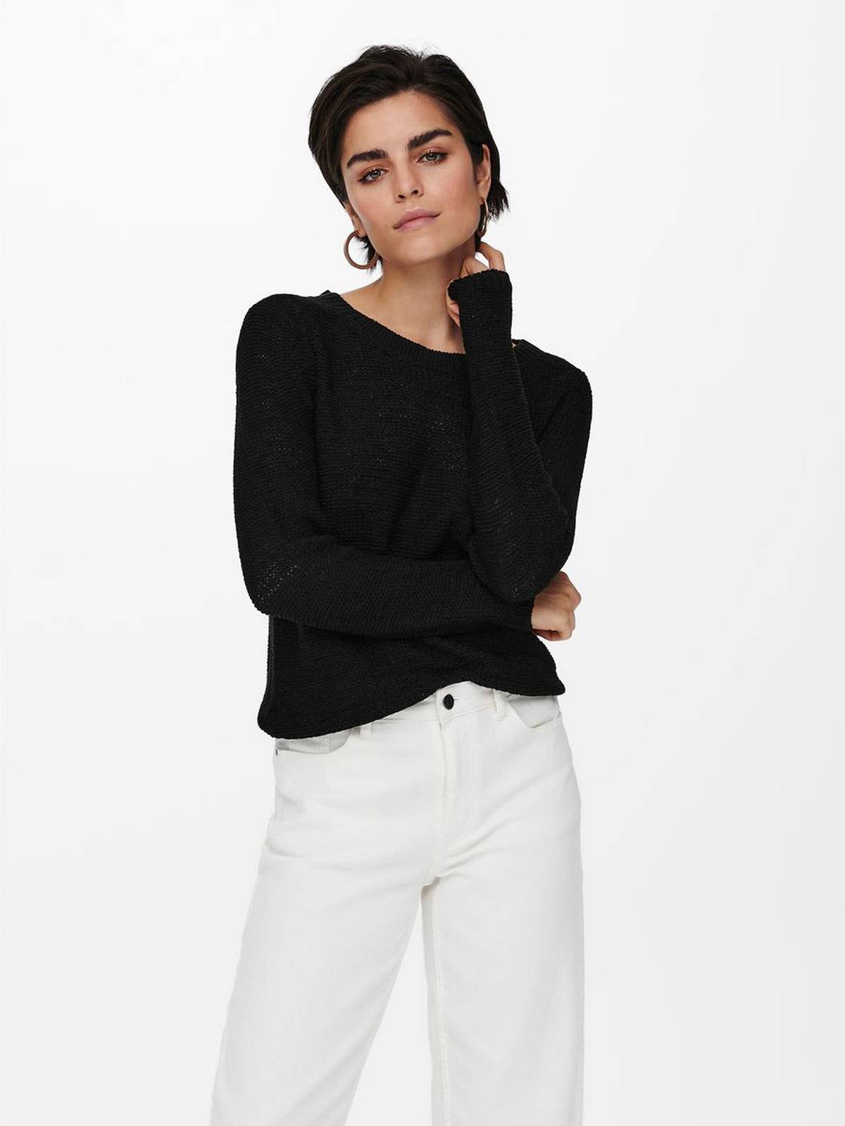ONLY Geena - Pull en maille texturée Femme noir Photo 2