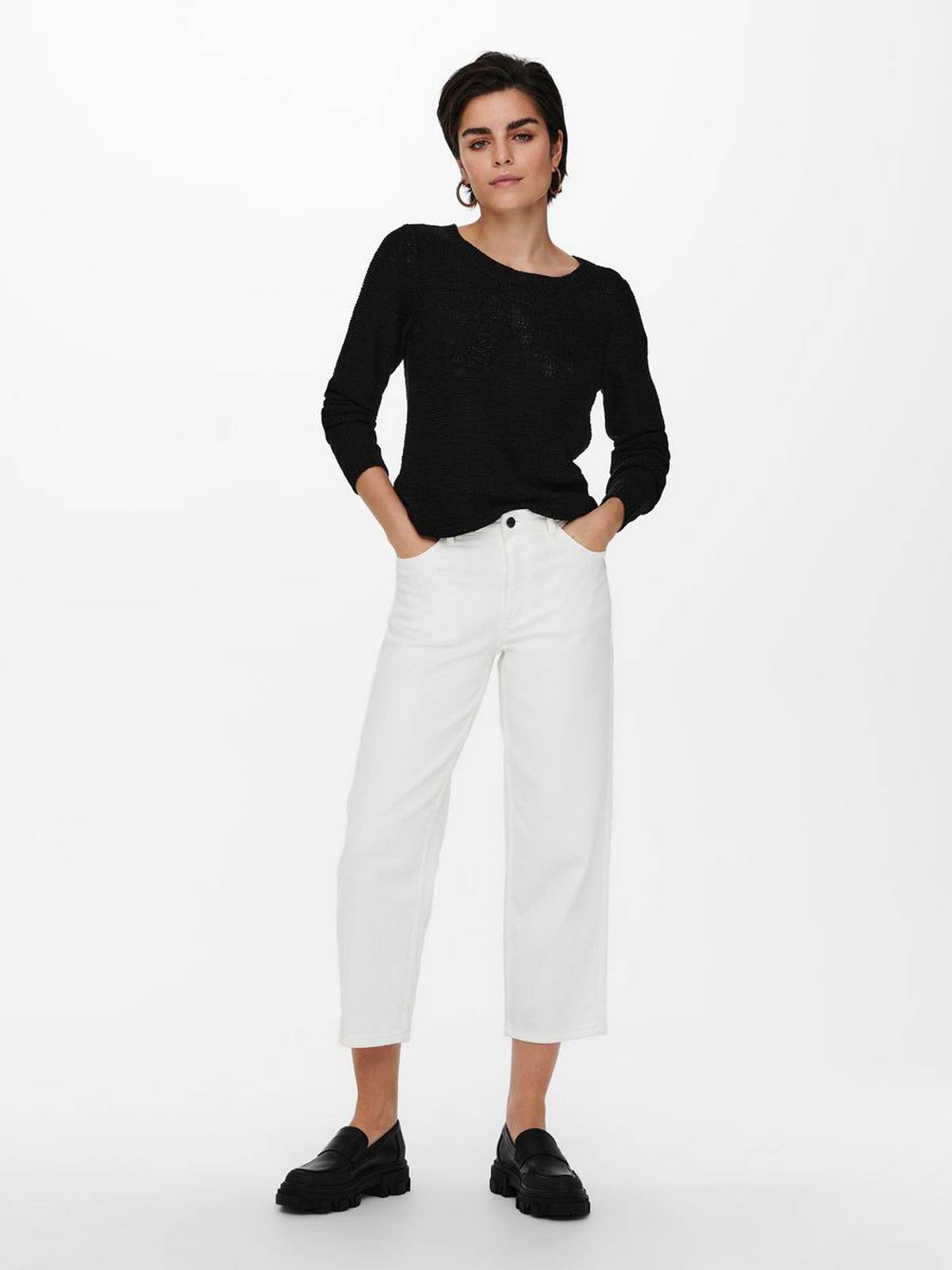 ONLY Geena - Pull en maille texturée Femme noir Photo 4