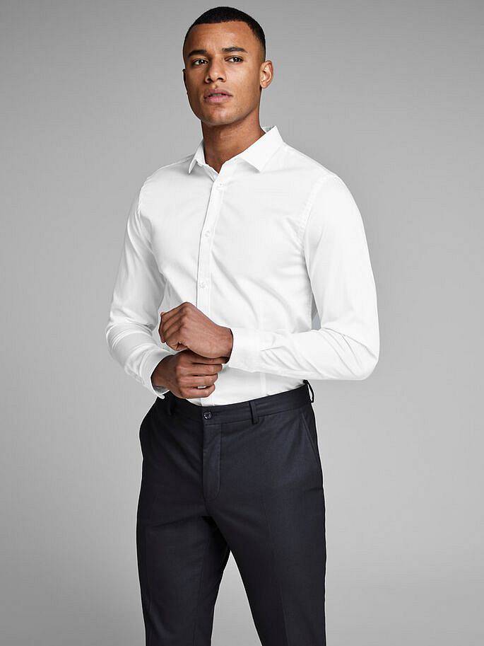 JACK &amp; JONES Parma Shirt - Camicia Super Slim Uomo bianco Foto 2