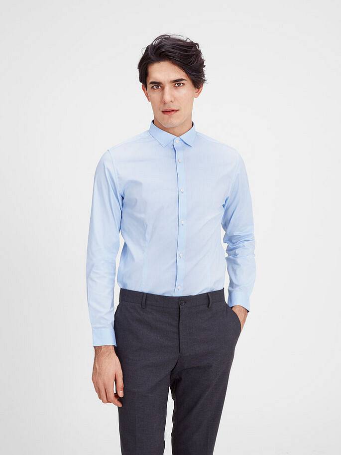 JACK &amp; JONES Parma Hemd - Superschlankes Hemd Herren hellblau Foto 2