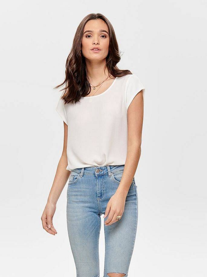 ONLY Vic Ss Solid Top - T-Shirt Damen weiß Foto 2