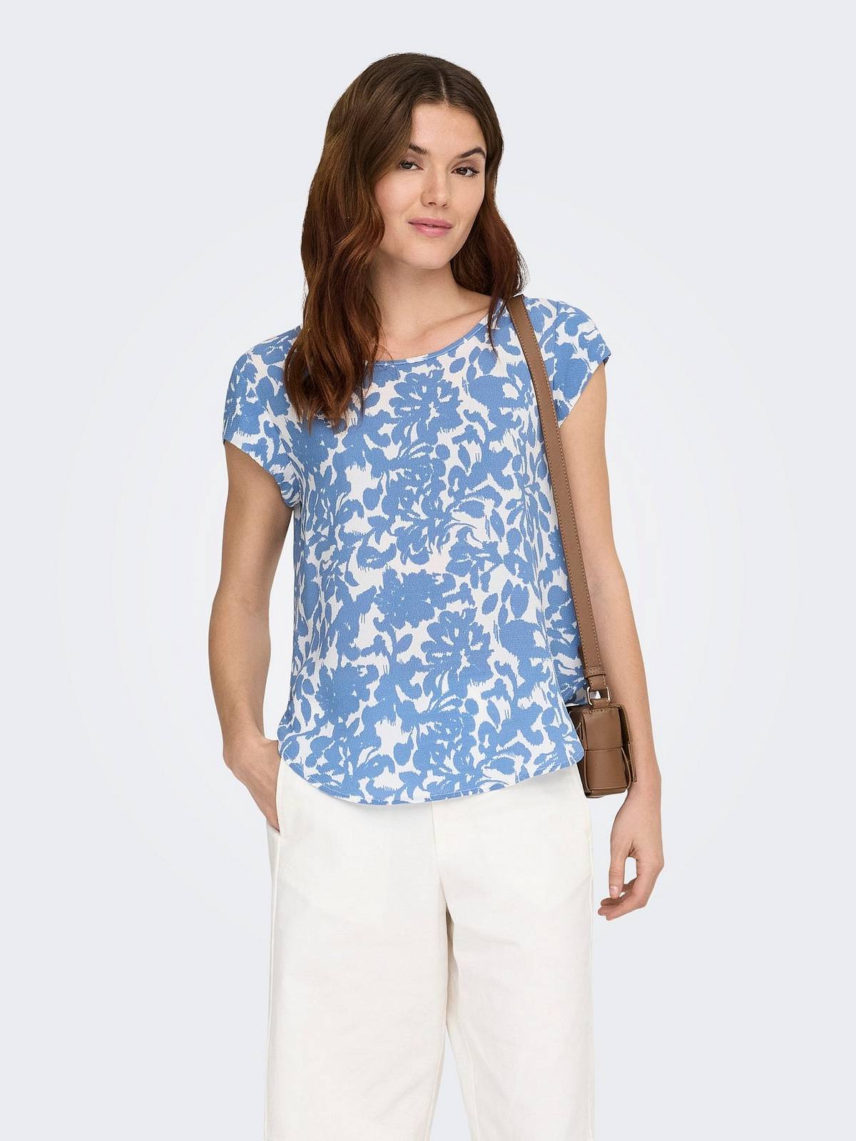 ONLY Vic Ss Aop Top - T-shirt Druck Damen hellblau Foto 4