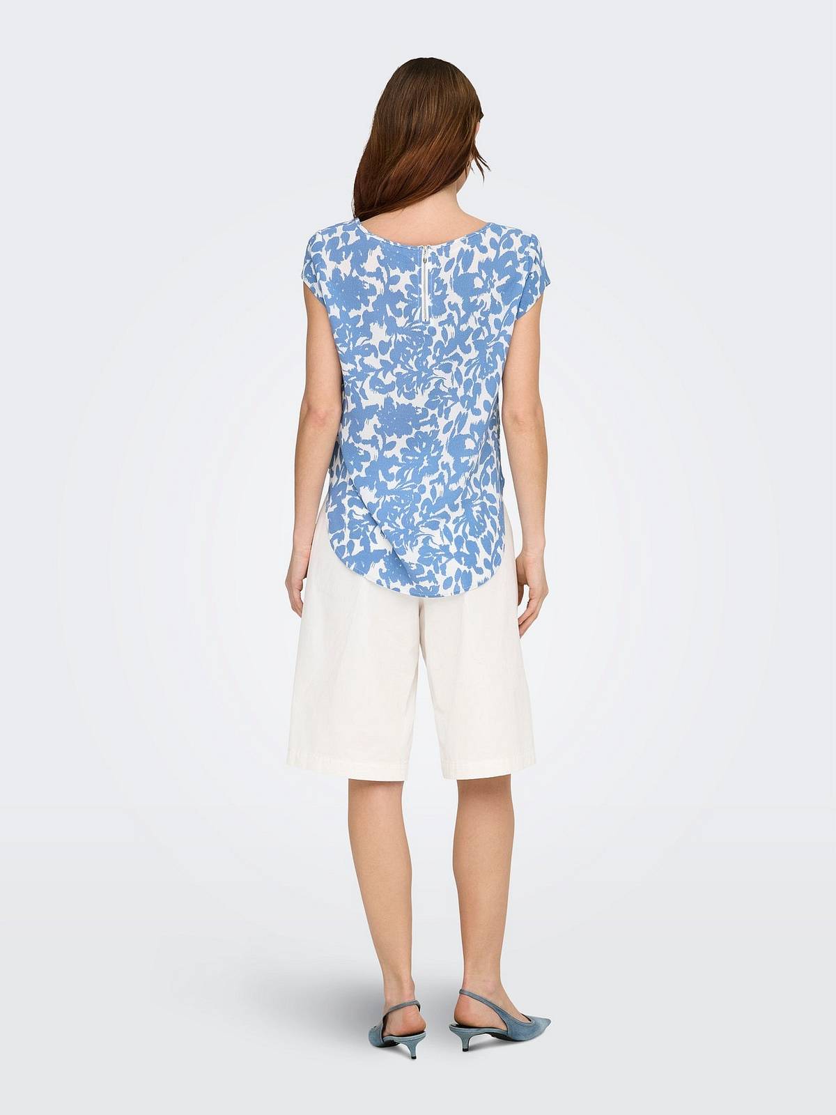 ONLY Vic Ss Aop Top - T-shirt Druck Damen hellblau Foto 5
