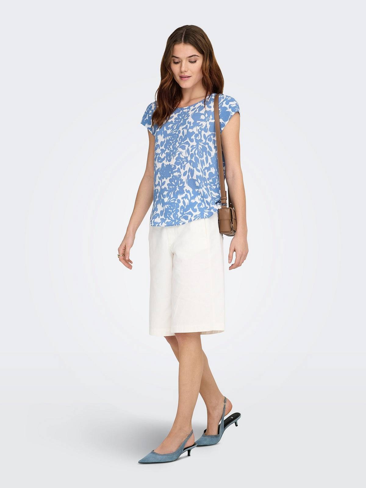 ONLY Vic Ss Aop Top - T-shirt Druck Damen hellblau Foto 3