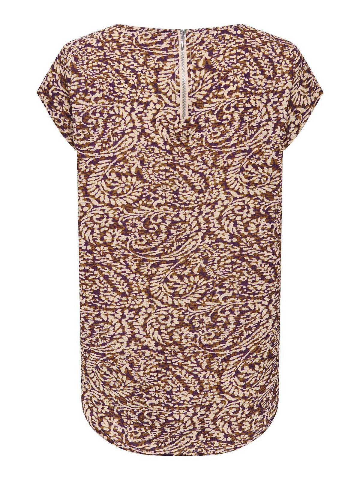 ONLY Vic Ss Aop Top - T-shirt Druck Damen bordeaux Foto 2