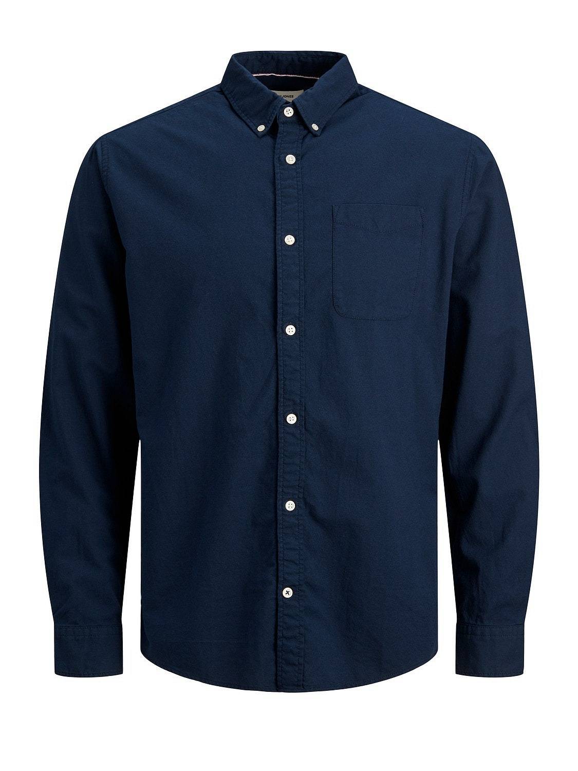 JACK & JONES Oxford Shirt - Slim Shirt Man blue