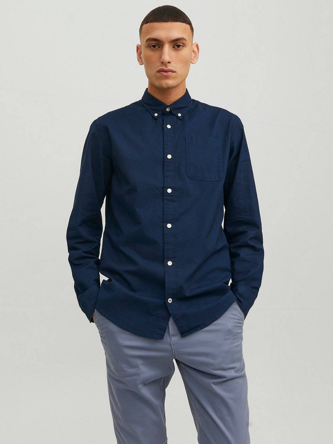 JACK &amp; JONES Oxford Shirt - Camicia Slim Uomo blu Foto 2