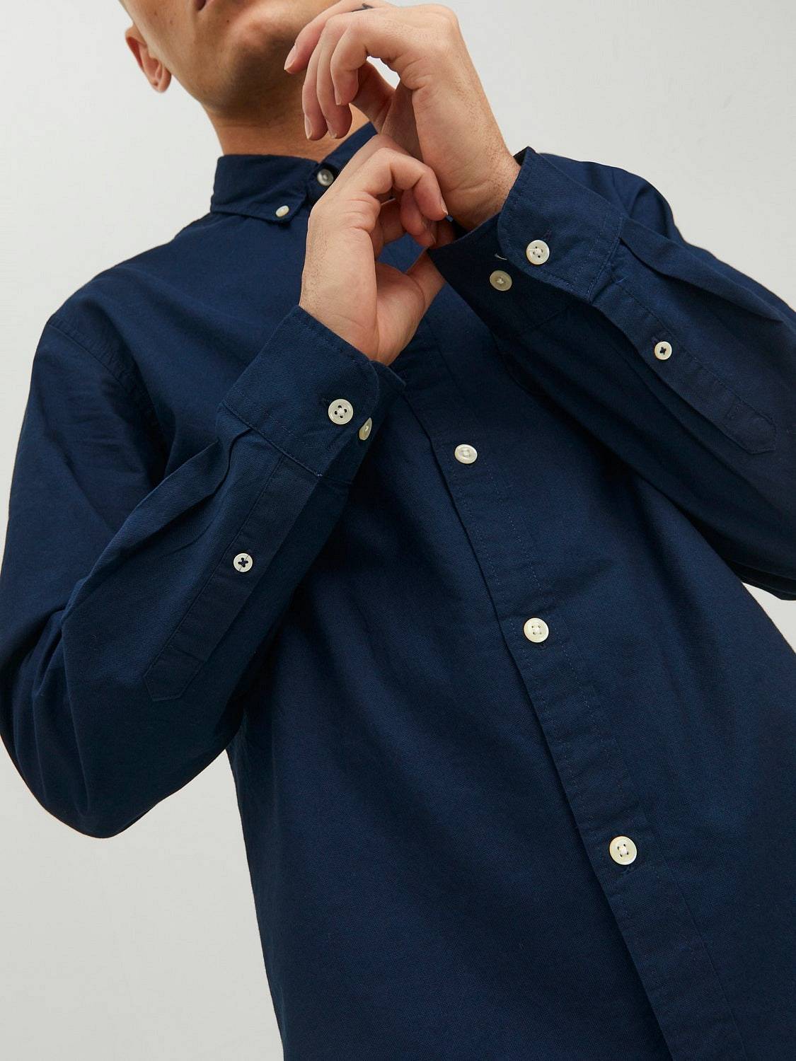 JACK &amp; JONES Oxford Shirt - Camicia Slim Uomo blu Foto 4
