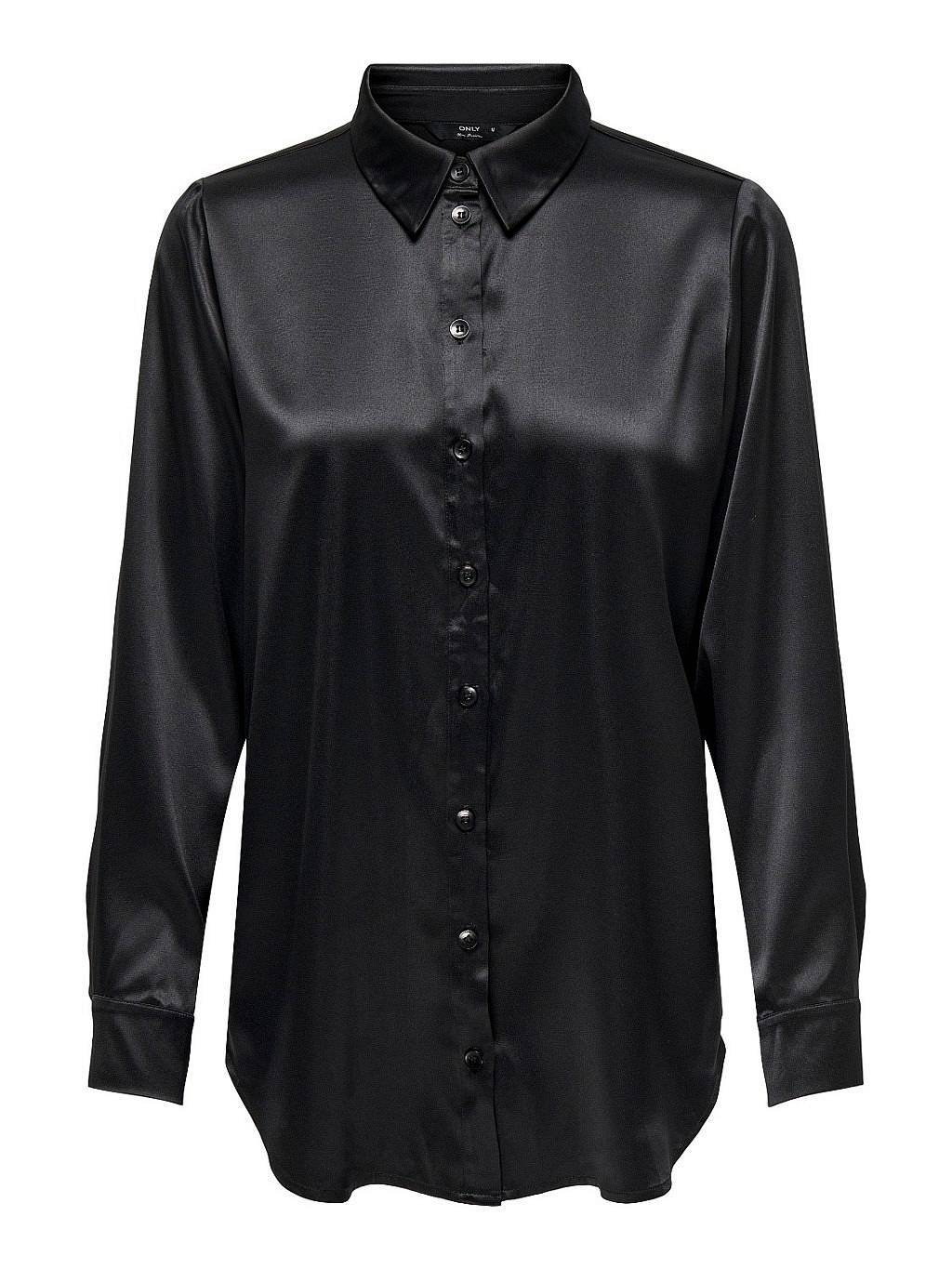 ONLY Victoria L/S - Chemise ample en satin - Camica Femme noir