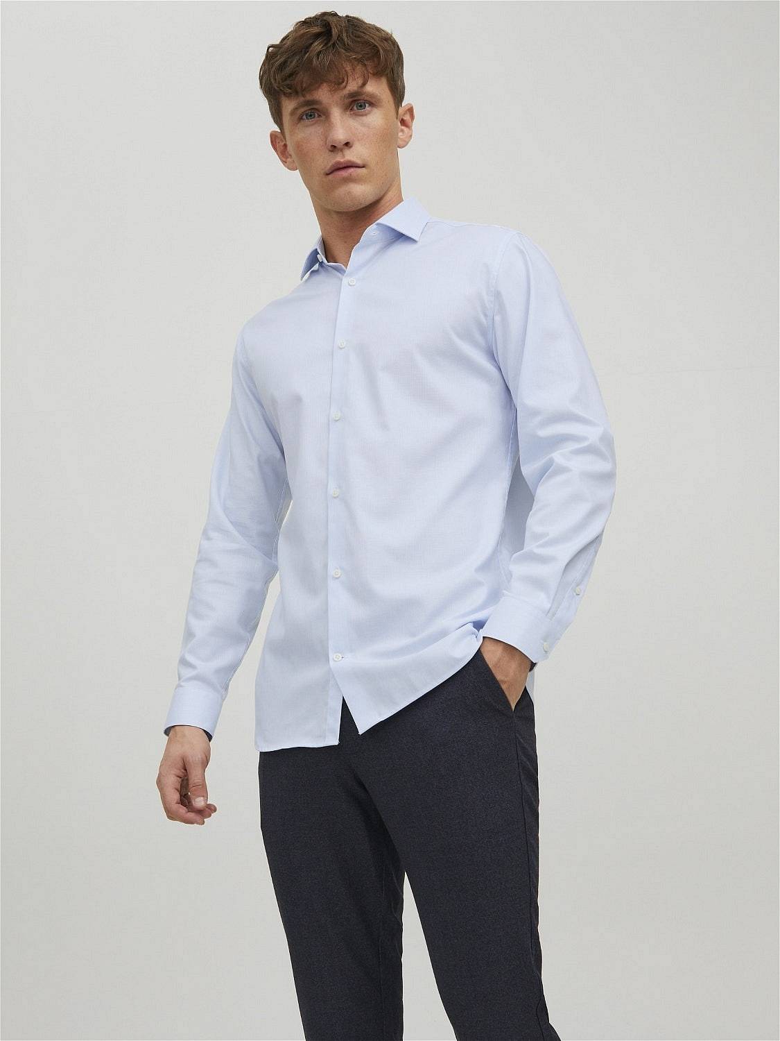 JACK &amp; JONES Parker Shirt L/S - Slim Fit Shirt Man light blue Photo 2