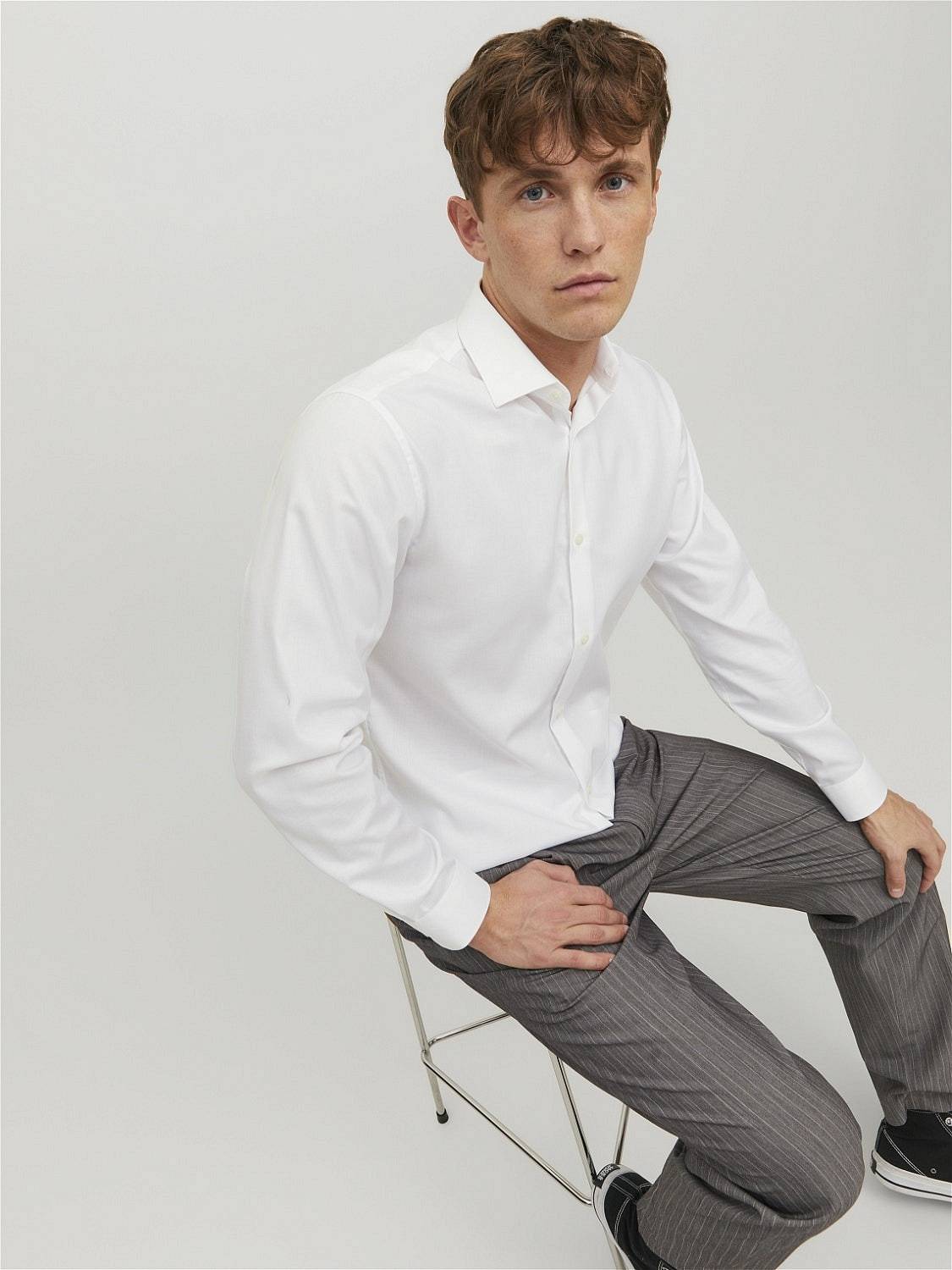 JACK &amp; JONES Parker Hemd L/S - Slim Fit Hemd Herren weiß Foto 4